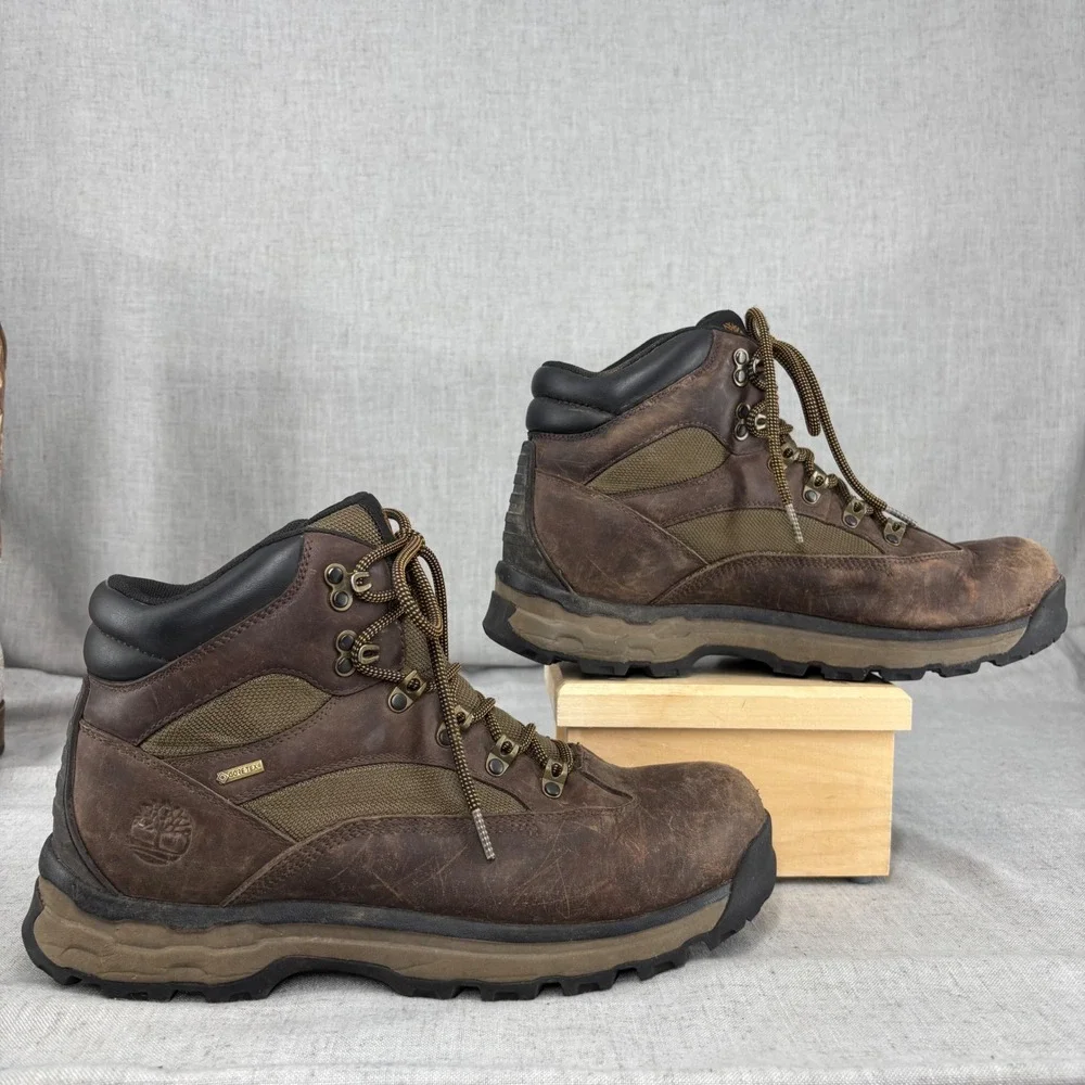Timberland Chocorua Hiking Boots Brown Leather Gore-Tex Waterproof Men's Size 12